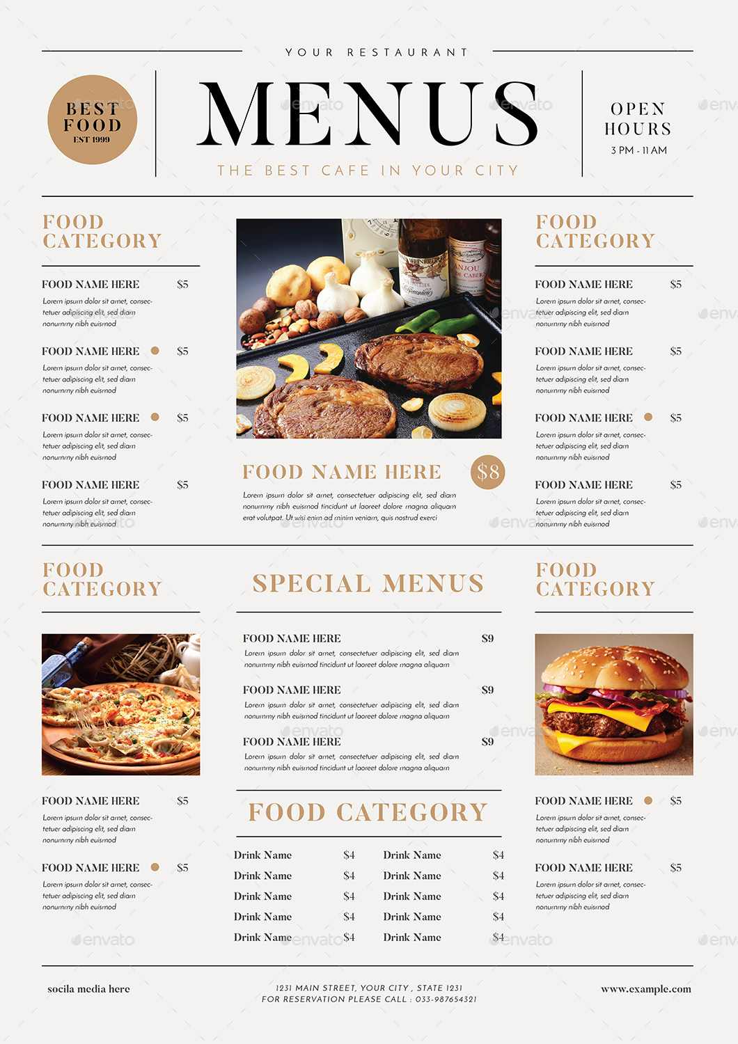 SImple Food Menus Print Templates GraphicRiver